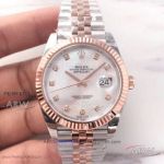 EW Factory Rolex Datejust II 41mm 126331 White Dial 2-Tone Rose Gold Jubilee Band Swiss Cal.3235 Watch